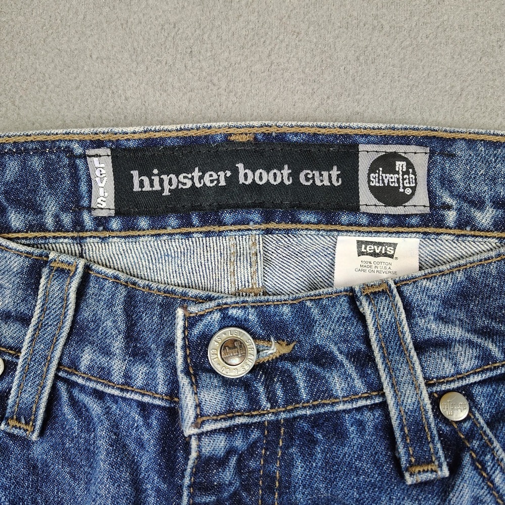 Vintage Levis Hipster Boot Cut Jeans Women 8/9 Dark Blue Cowgirl 90s USA 31" Leg
